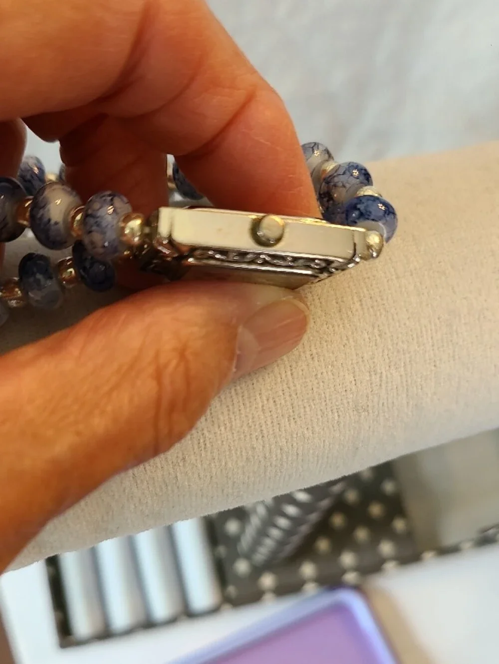 Vivani Blue Beaded Women's Quartz Watch